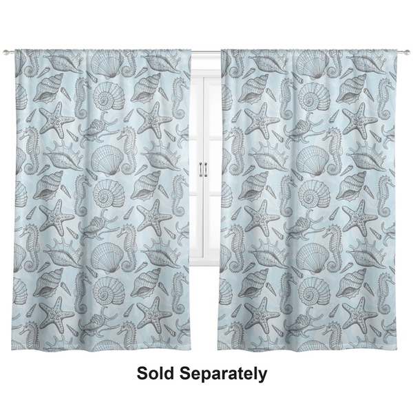 Sea-blue Seashells Curtains