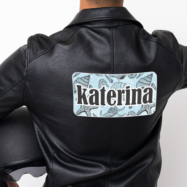 Sea-blue Seashells Custom Shape Iron On Patches - XXXL - APPROVAL