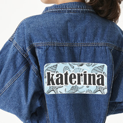 Sea-blue Seashells Twill Iron On Patch - Custom Shape - 3XL (Personalized)