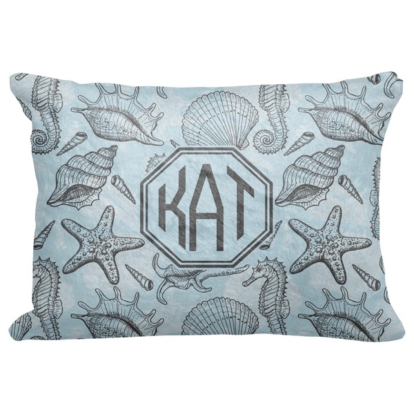 Custom Sea-blue Seashells Decorative Baby Pillowcase - 16"x12" (Personalized)