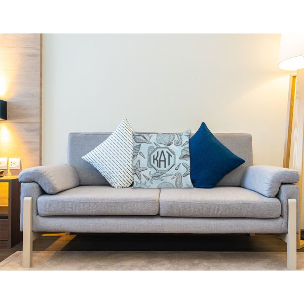 Sea-blue Seashells Decorative Pillow Case - LIFESTYLE