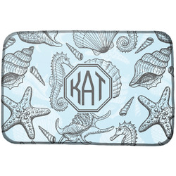Sea-blue Seashells Dish Drying Mat (Personalized)