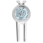 Sea-blue Seashells Golf Divot Tool & Ball Marker (Personalized)