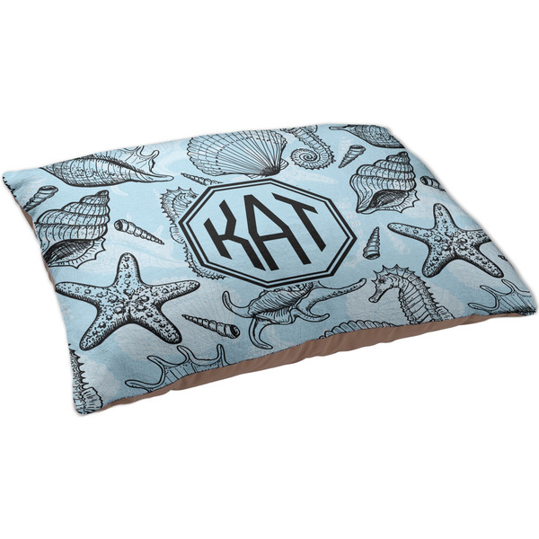Sea-blue Seashells Dog Bed - Large