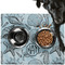 Sea-blue Seashells Dog Food Mat - Large w/ Monogram