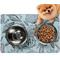 Sea-blue Seashells Dog Food Mat - Small LIFESTYLE