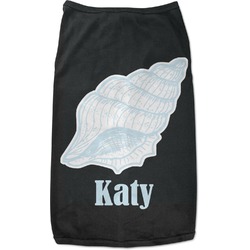 Sea-blue Seashells Black Pet Shirt - S (Personalized)