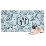Sea-blue Seashells Dog Towel (Personalized)