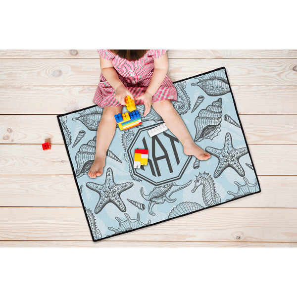 Sea-blue Seashells Door Mats - LIFESTYLE kid