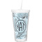 Sea-blue Seashells Double Wall Tumbler with Straw (Personalized)