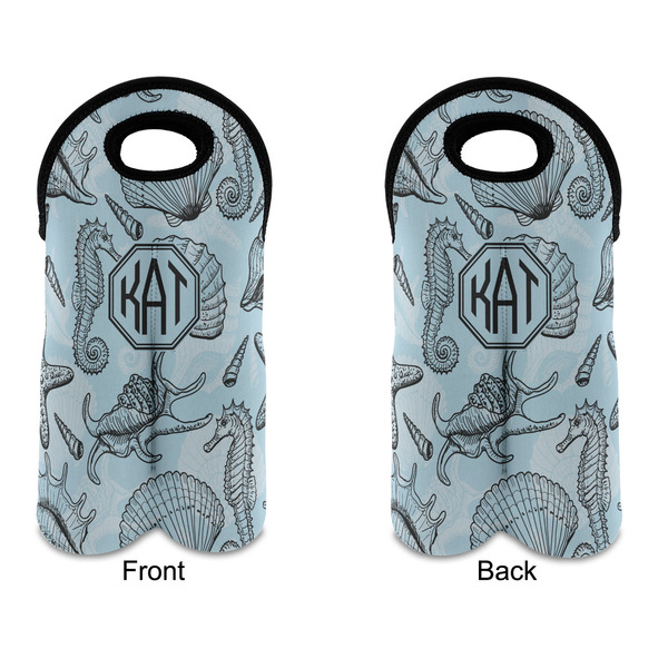 Sea-blue Seashells Double Wine Tote - APPROVAL (new)