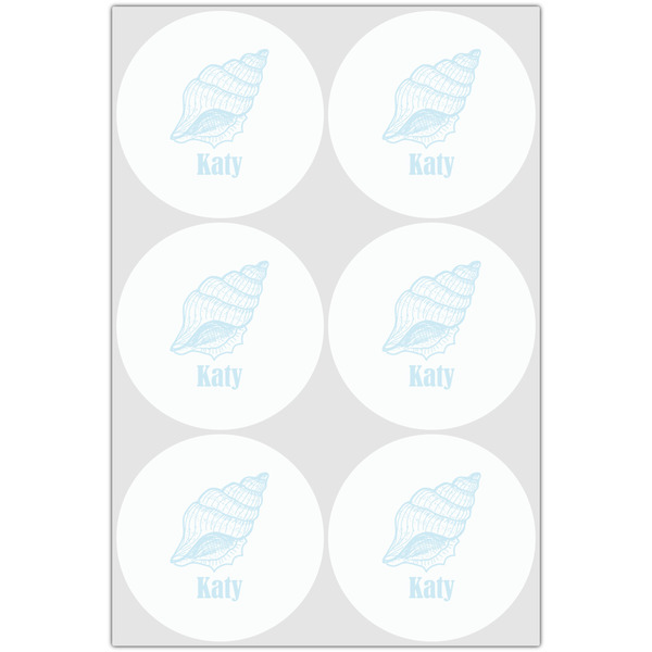 Sea-blue Seashells Drink Topper - Large - Set of 6