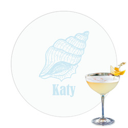 Sea-blue Seashells Printed Drink Topper (Personalized)