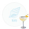 Sea-blue Seashells Printed Drink Topper - 3.25" (Personalized)