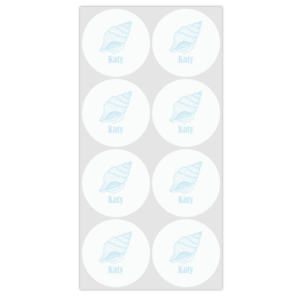 Sea-blue Seashells Drink Topper - Medium - Set of 12