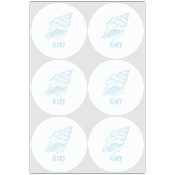 Sea-blue Seashells Drink Topper - XLarge - Set of 6