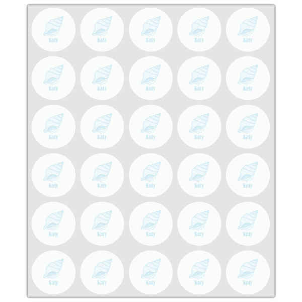 Sea-blue Seashells Drink Topper - XSmall - Set of 30