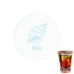 Sea-blue Seashells Printed Drink Topper - 1.5" (Personalized)