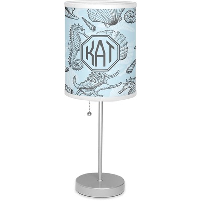 Sea-blue Seashells 7" Drum Lamp with Shade (Personalized)