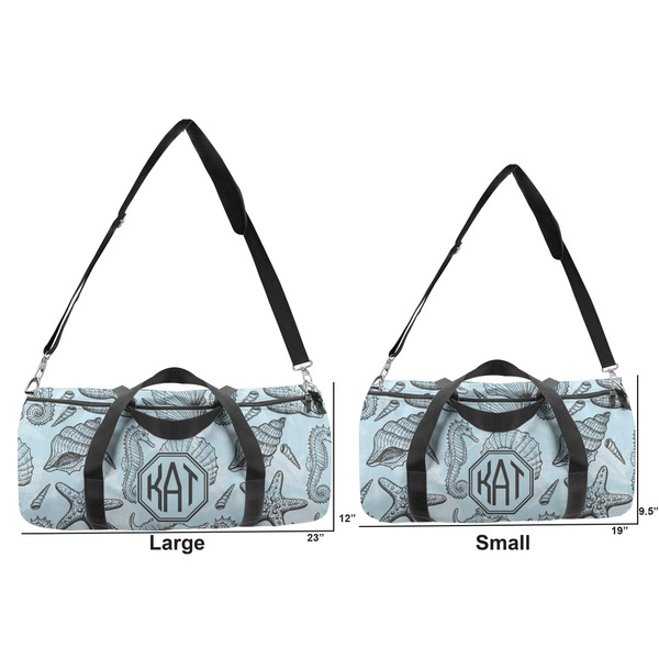 Sea-blue Seashells Duffle Bag Small and Large