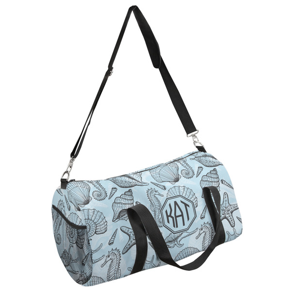 Custom Sea-blue Seashells Duffel Bag (Personalized)