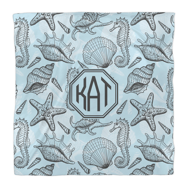 Sea-blue Seashells Duvet Cover - Queen - Front