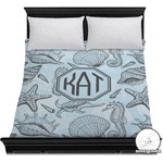 Sea-blue Seashells Duvet Cover - Full / Queen (Personalized)