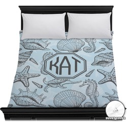 Sea-blue Seashells Duvet Cover - Full / Queen (Personalized)