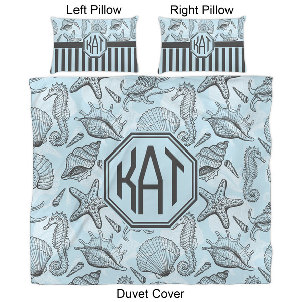 Sea-blue Seashells Duvet Cover Set - King - Approval