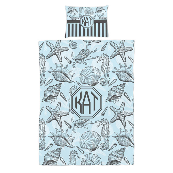 Sea-blue Seashells Duvet Cover Set - Twin - Alt Approval