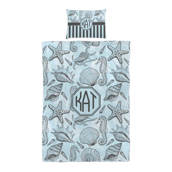 Sea-blue Seashells Duvet Cover Set - Twin XL - Alt Approval