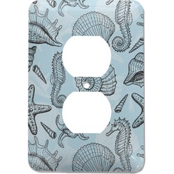 Sea-blue Seashells Electric Outlet Plate (Personalized)