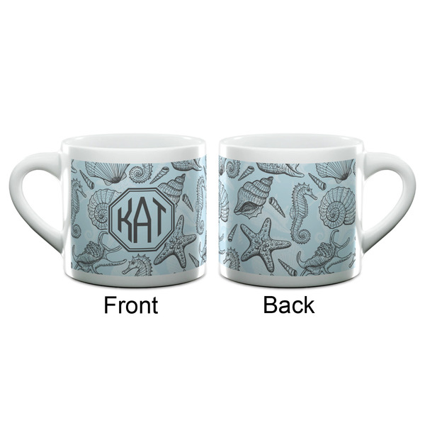 Sea-blue Seashells Espresso Cup - 6oz (Double Shot) (APPROVAL)