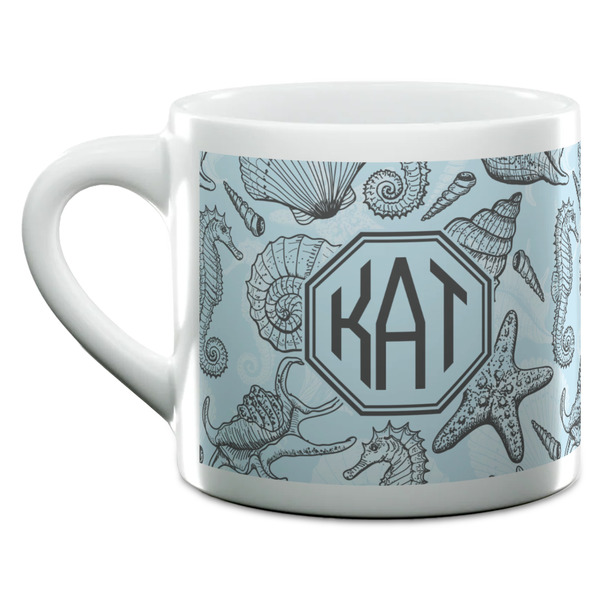Sea-blue Seashells Espresso Cup - 6oz (Double Shot) (MAIN)