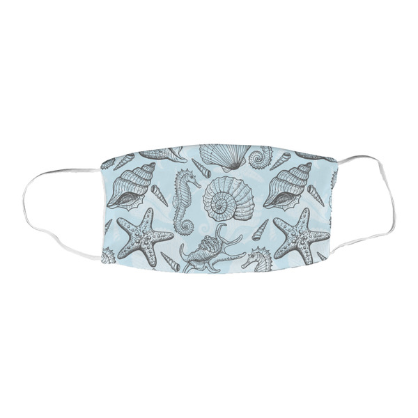 Sea-blue Seashells Fabric Face Mask