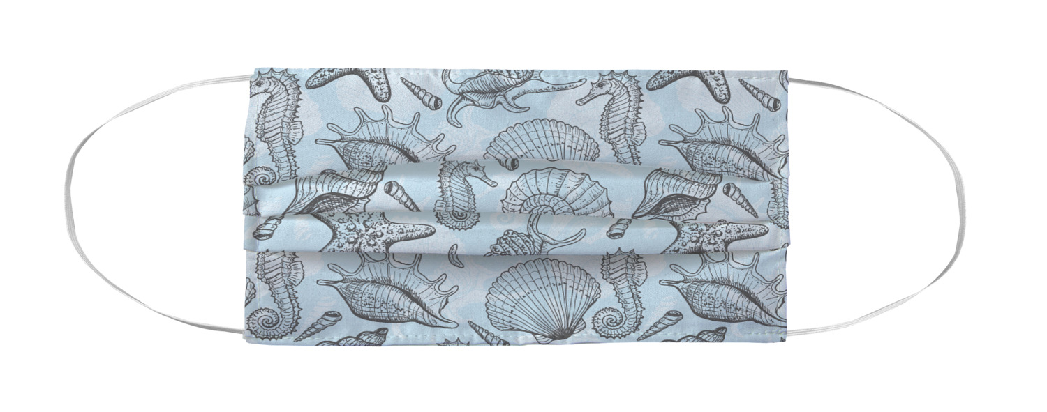 Seablue Seashells Face Mask Cover (Personalized) YouCustomizeIt