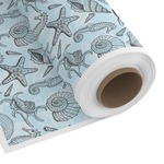 Sea-blue Seashells Fabric by the Yard - Spun Polyester Poplin