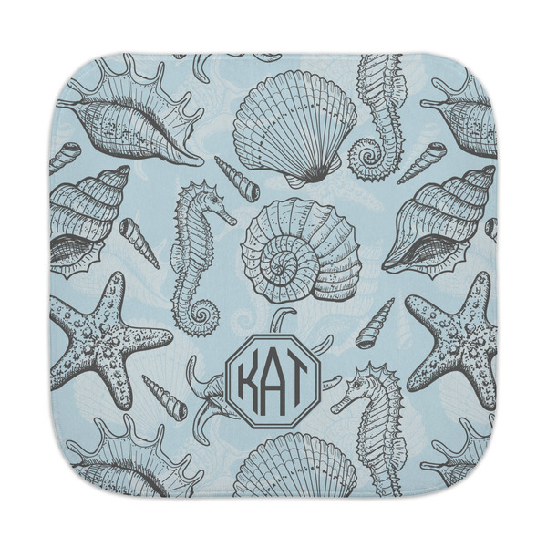 Custom Sea-blue Seashells Face Towel (Personalized)