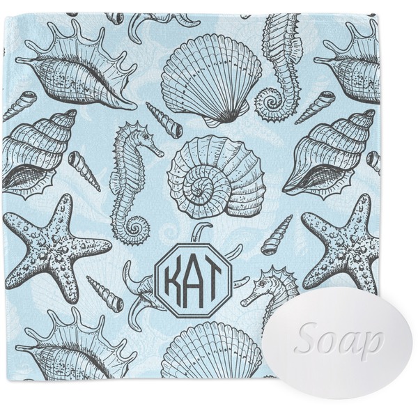Custom Sea-blue Seashells Washcloth (Personalized)