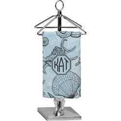 Sea-blue Seashells Finger Tip Towel - Full Print (Personalized)