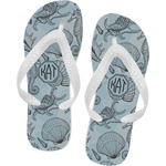 Sea-blue Seashells Flip Flops - Small (Personalized)