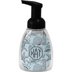 Sea-blue Seashells Foam Soap Bottle - Black (Personalized)
