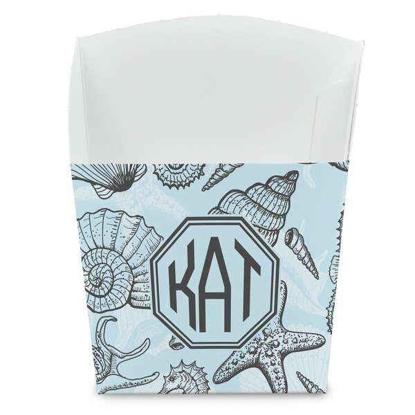 Custom Sea-blue Seashells French Fry Favor Boxes (Personalized)