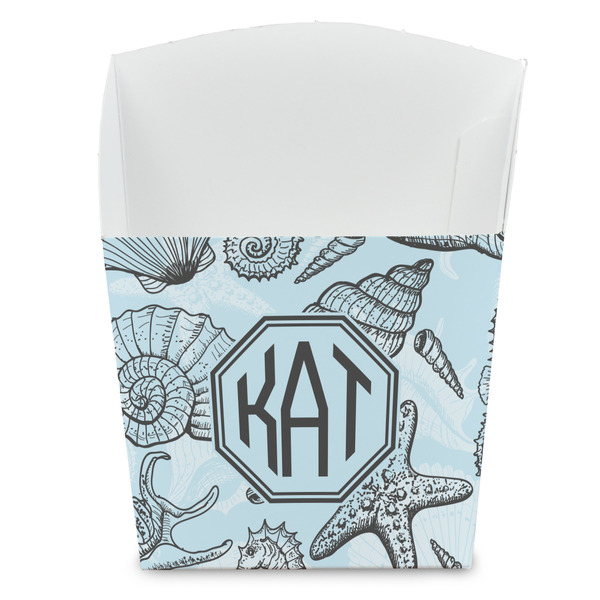 Custom Sea-blue Seashells French Fry Favor Boxes (Personalized)