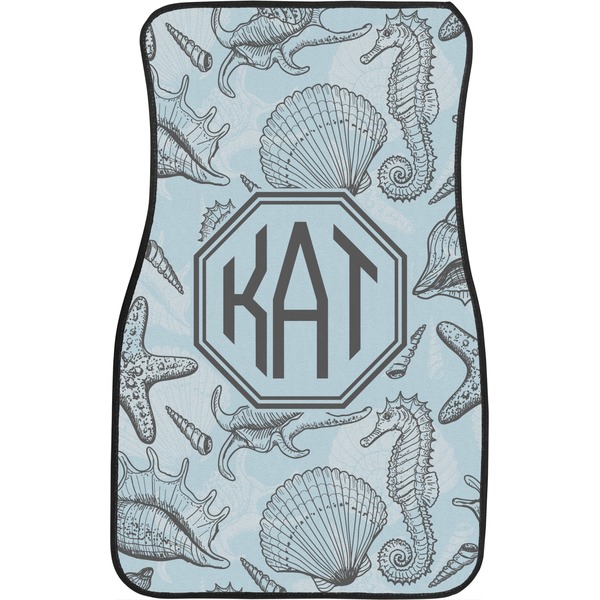 Sea-blue Seashells Front Seat Car Mat