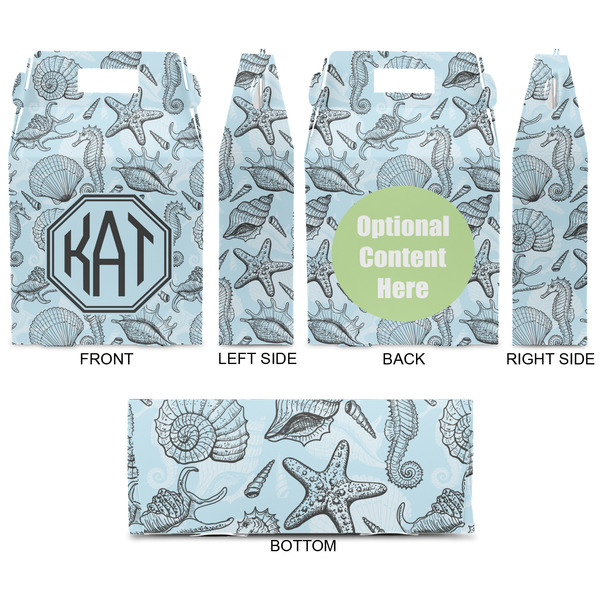 Sea-blue Seashells Gable Favor Box - Approval