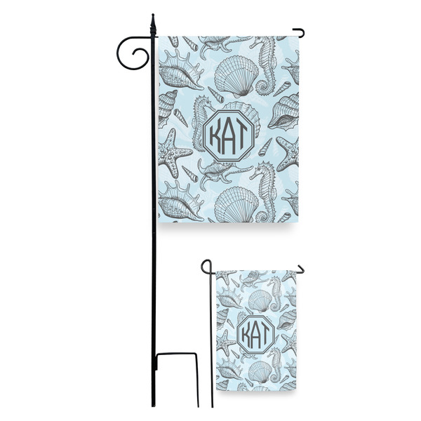 Sea-blue Seashells Garden Flag - PARENT/MAIN