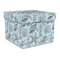 Sea-blue Seashells Gift Boxes with Lid - Canvas Wrapped - Large - Front/Main
