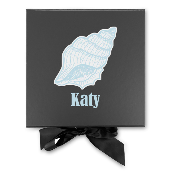 Sea-blue Seashells Gift Boxes with Magnetic Lid - Black - Approval