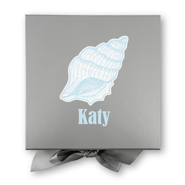 Sea-blue Seashells Gift Boxes with Magnetic Lid - Silver - Approval
